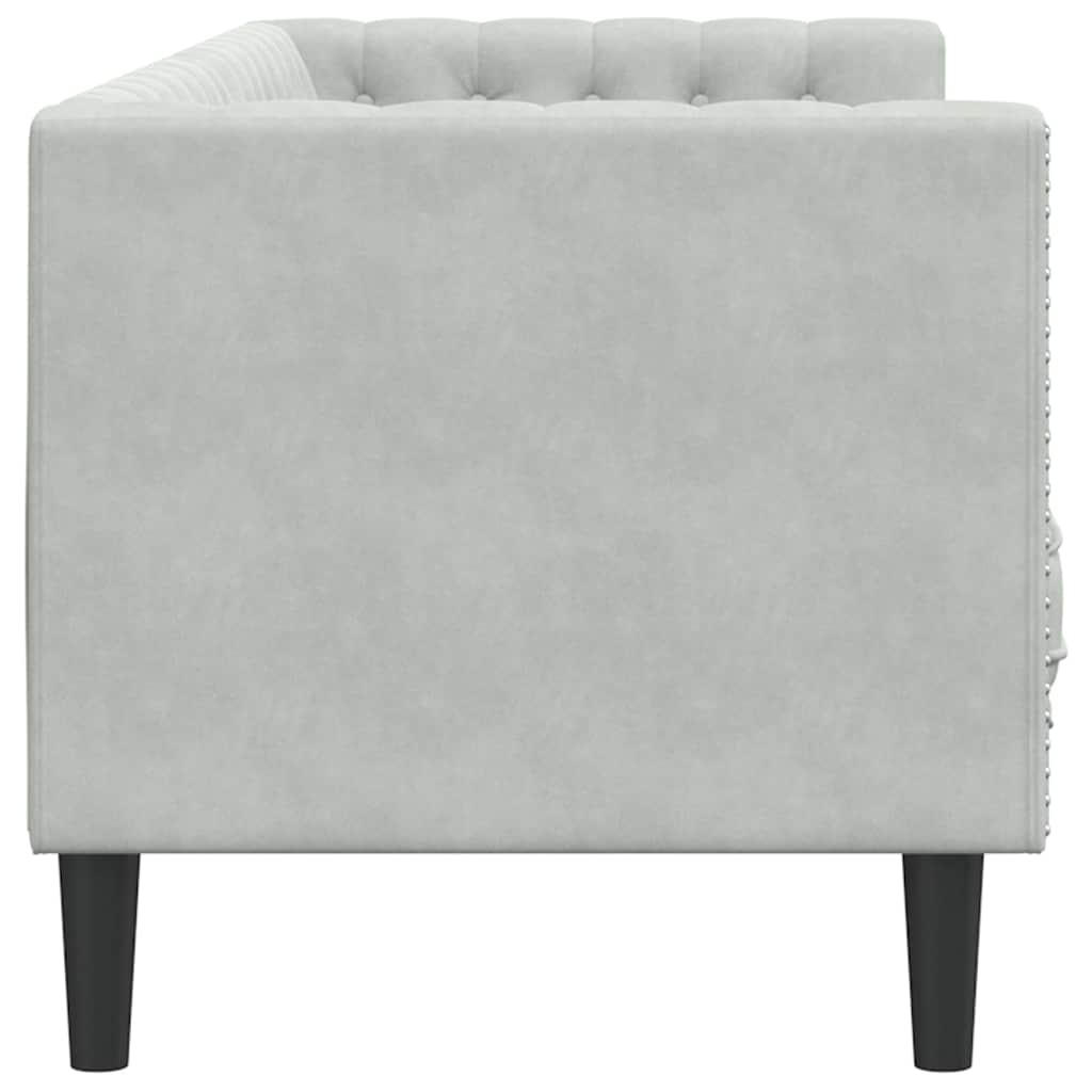 Chesterfield Sofa Other Light grey 194 x 74.5 x 70.5 cm Velvet